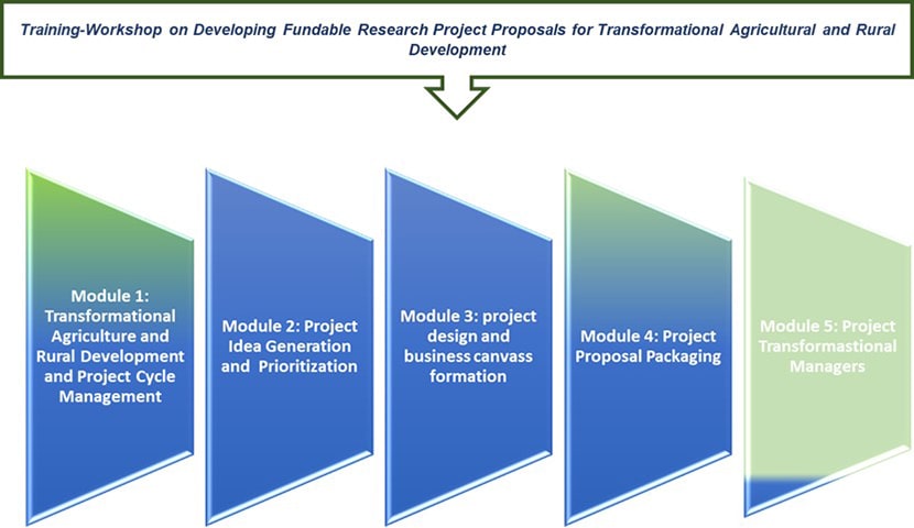 Training-Workshop on Developing Fundable Research Project Proposals for Transformational Agricultural and Rural Development (FundableProp4HEIs) - Course structure