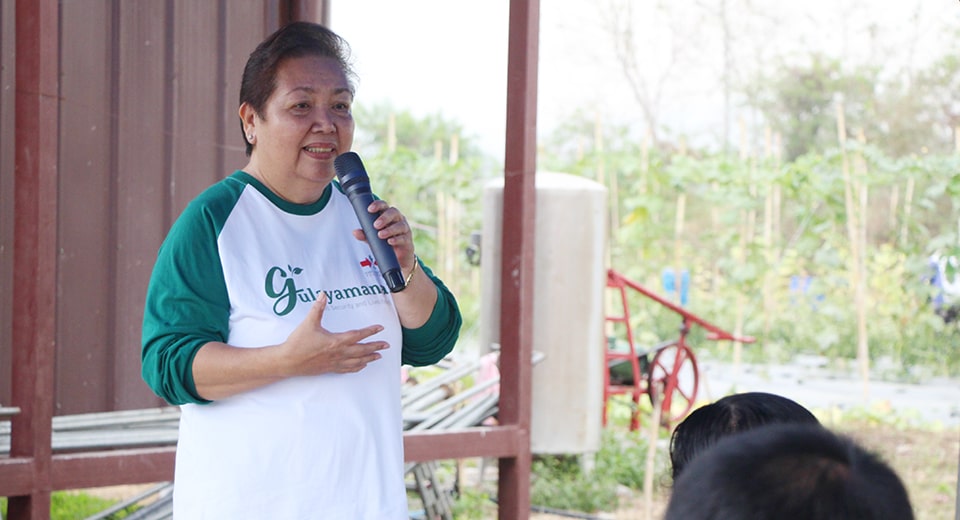 Ms. Ma. Elena Primicias van Tooren, executive director of the East-West Seed Foundation Team, urges agripreneurs to diversify their crops for food security.