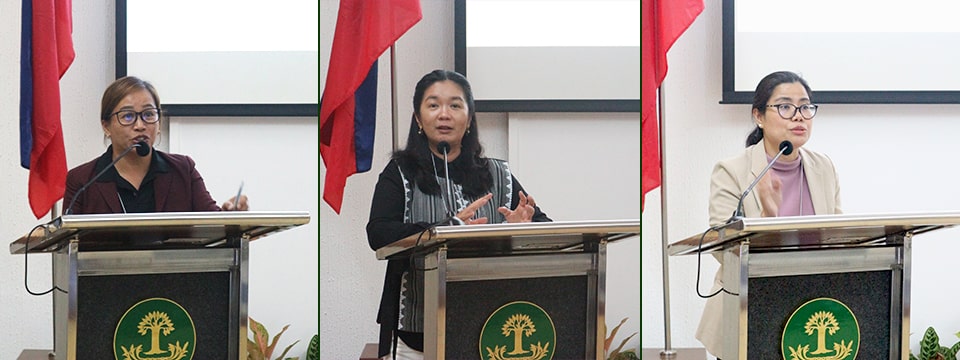 From left to right: Dr. Jeselle Laranas, Dr. Aimee Lynn Dupo, and Dr. Karen Bautista presented the RTD results.