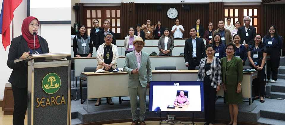 Dr. Nur Azura Binti Adam (left) presented the Agriculture Program of Universiti Putra Malaysia. Meanwhile, Dr. Weerapon Thongma, who joined online (right) showcased the Agriculture Program of Maejo University with AgriVision participants.