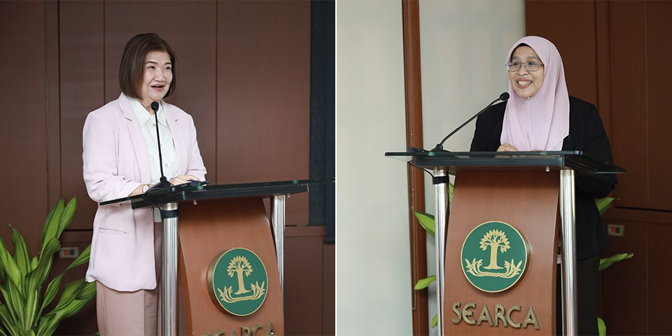 (L-R) Dr. Liza G. Battad, Executive Director of the Philippine Carabao Center, and Dr. Nur Azura Binti Adam, Deputy Director for Programs of SEARCA