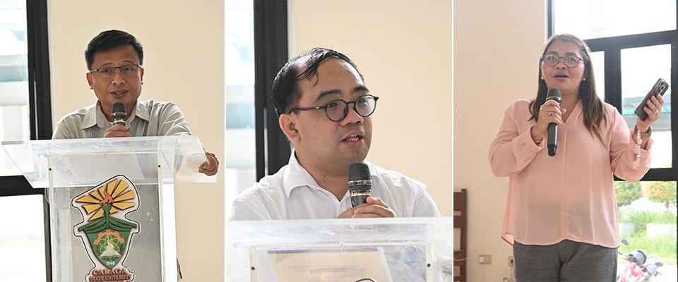 From left: Dr. Fernando T. Herrera, Engr. Jeffrey Dellosa and Dr. Elizabeth Parac from CSU spoke about the university's role in advancing biotechnology in the region and strengthening its partnership with SEARCA.