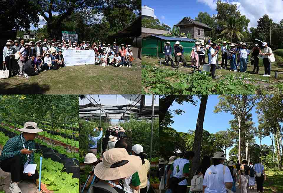 The conference participants visited agricultural technology parks, farms, and biodiversity conservation areas in Angkor Wat as part of the mobile workshops.