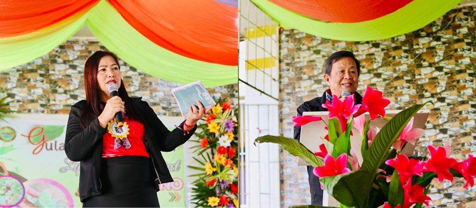 Ms. Soledad Villanueva and Dr. Roberto Rañola deliver their messages at the launching ceremony.