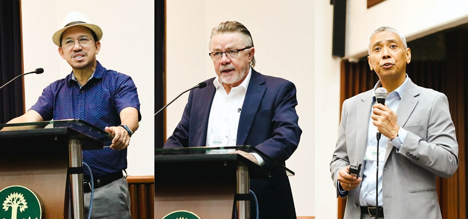(L-R) Dr. Glenn Gregorio, SEARCA director; Dr. Eero Nissila, managing director of Newfields Consulting Ltd.; and Atty. Eric D. Reynoso, program head of the Emerging Innovation for Growth Department.