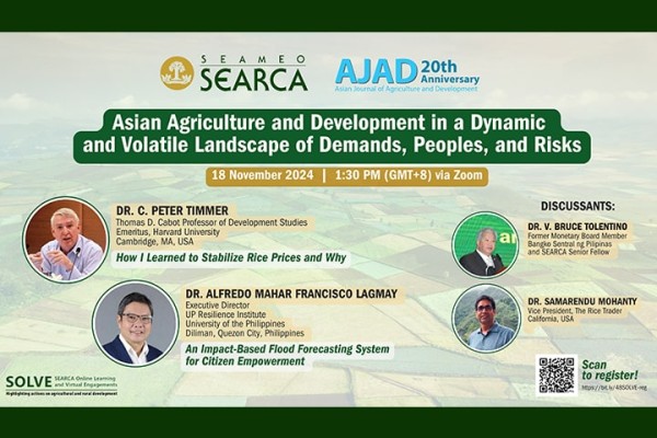 [POSTPONED] Asian journal set to celebrate 20 years publishing agri and dev't research, perspectives